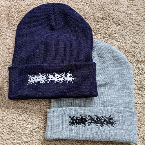 Embroidered Beanies Navy & Gray